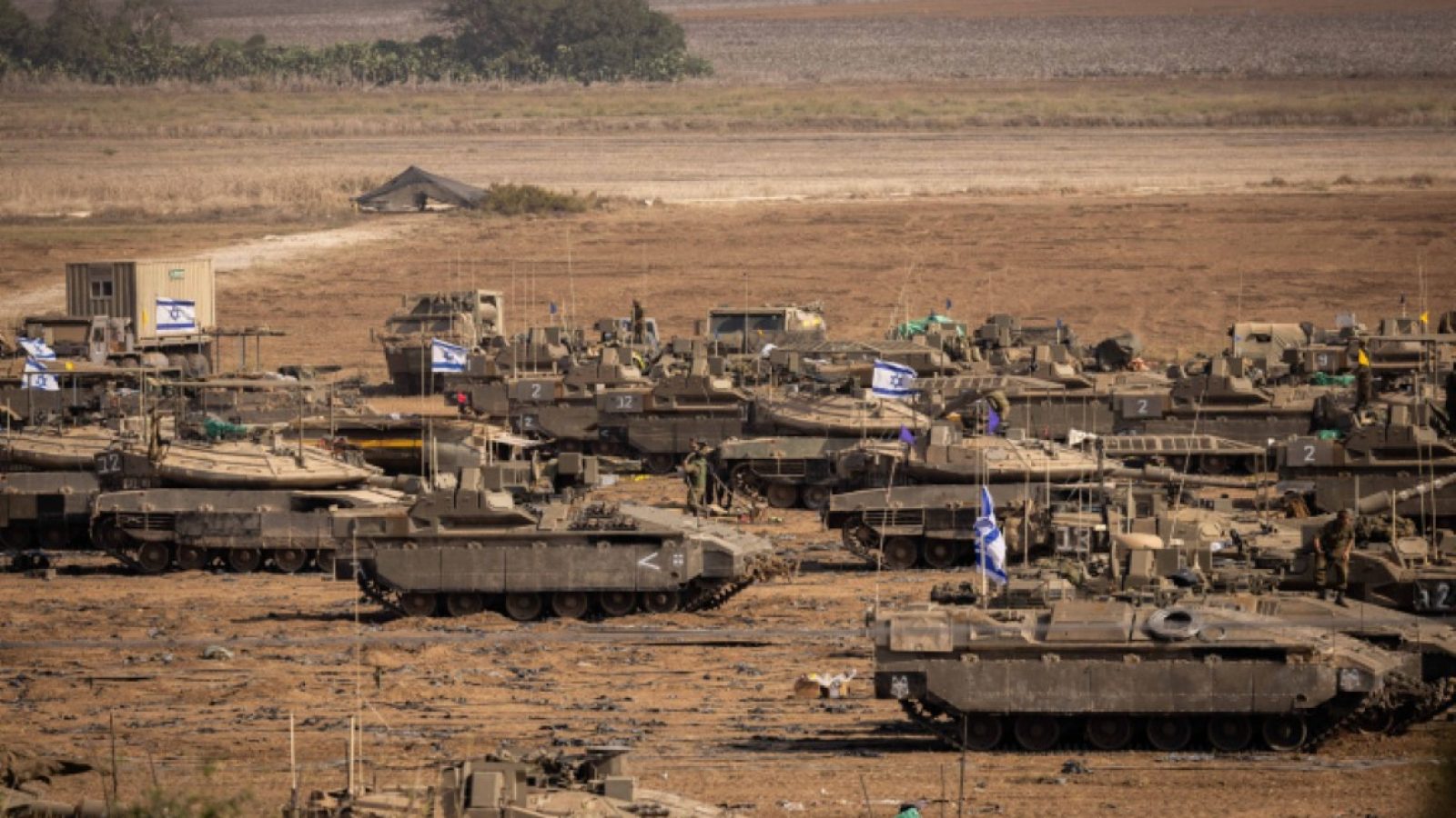 Israeli soldiers at a staging area near the Israeli-Gaza border, October 24, 2023. Photo by Yonatan Sindel/Flash90 *** Local Caption *** ???
???
????? ????
????? ????
?????
??? ?????